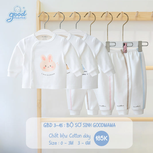 GBD3-45 Bộ Sơ Sinh Goodmama Chất Liệu Cotton Dày