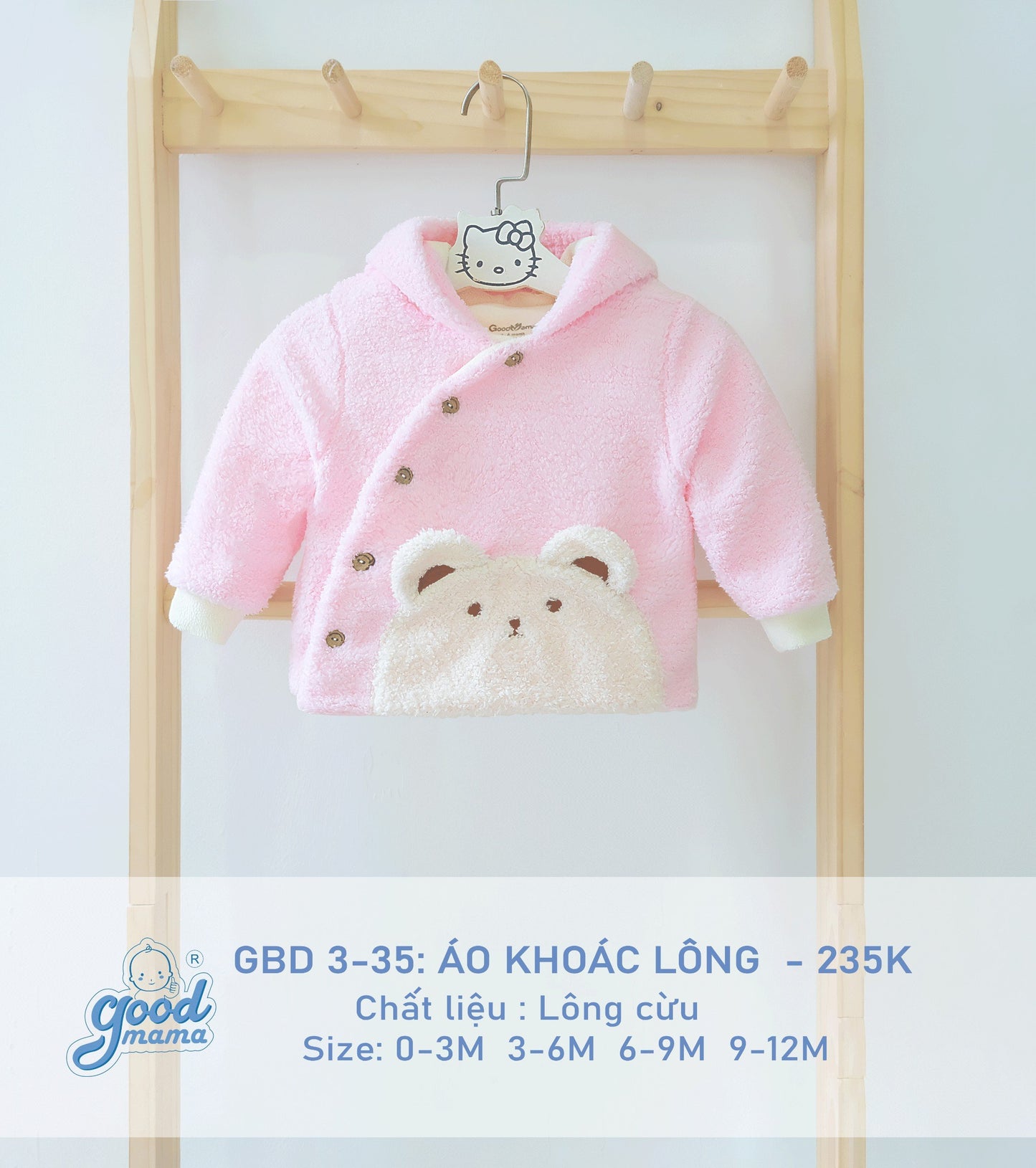 GBD3-35 Áo Khoác Lông Goodmama Chất Liệu Lông Cừu