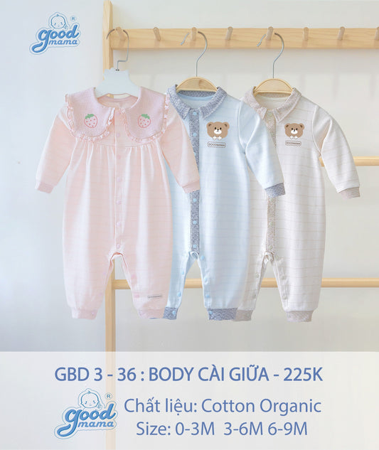 GBD3-36 Body Cài Giữa Goodmama Chất Liệu Cotton Organic