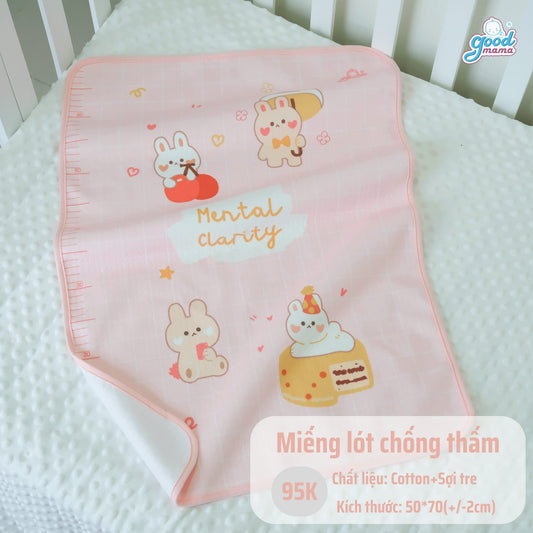 Lót Chống Thấm Khổ 50x70cm Goodmama Thấm Hút Mồ Hôi, Thiết Kế Đáng Yêu, Mẫu Mã Đa Dạng