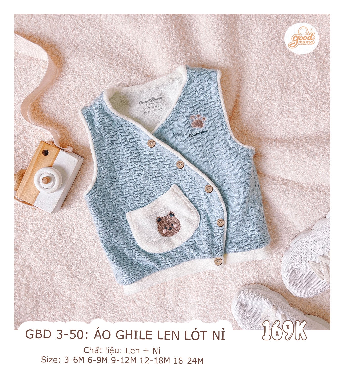 GBD3-50 Ghile Len Lót Nỉ Goodmama Chất Liệu len + Nỉ