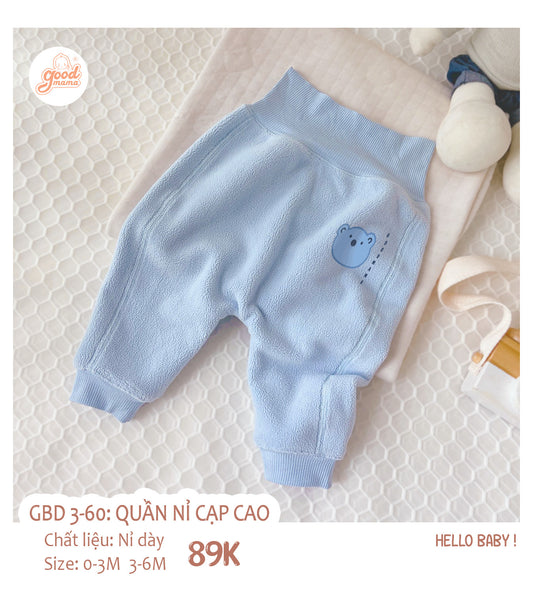 GBD3-60 Quần Nỉ Cạp Cao Goodmama Chất Liệu Nỉ Dày