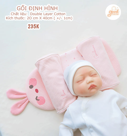 Gối Định Hình Đầu Cho Bé Sơ Sinh Goodmama Chất Liệu Double Layer Cotton