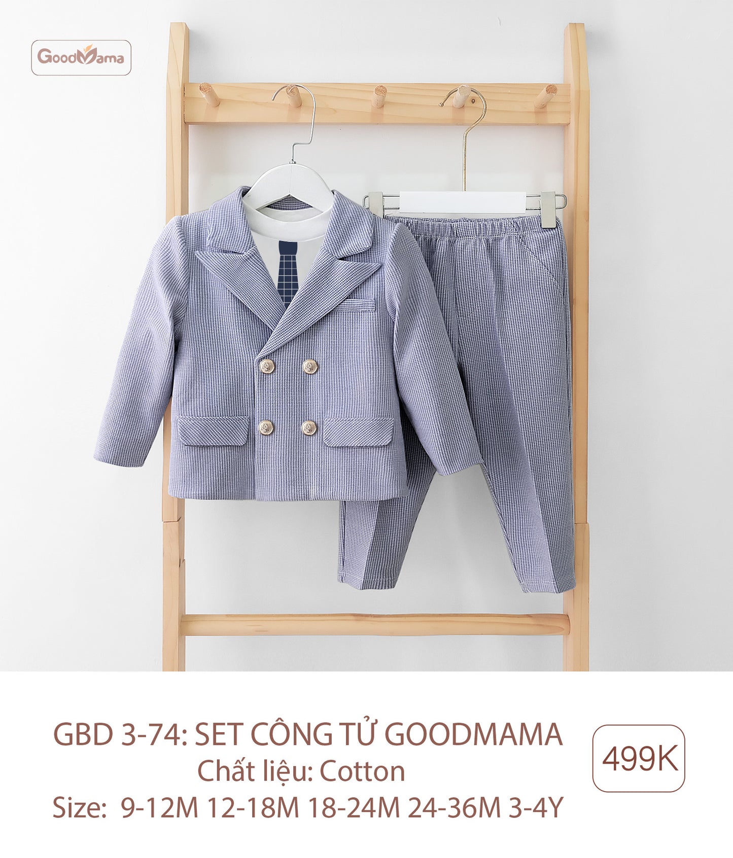 GBD3-74 Sét Công Tử Goodmama Chất Liệu Cotton