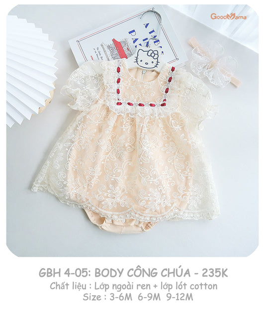 GBH4-05 Body Công Chúa Goodmama Chất Liệu Lớp Ngoài Ren+ Lớp Lót Cotton