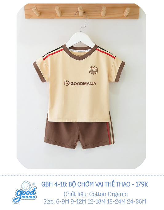 GBH4-18 Bộ Chờm Vai Thể Thao Goodmama Chất Liệu Cotton Organic