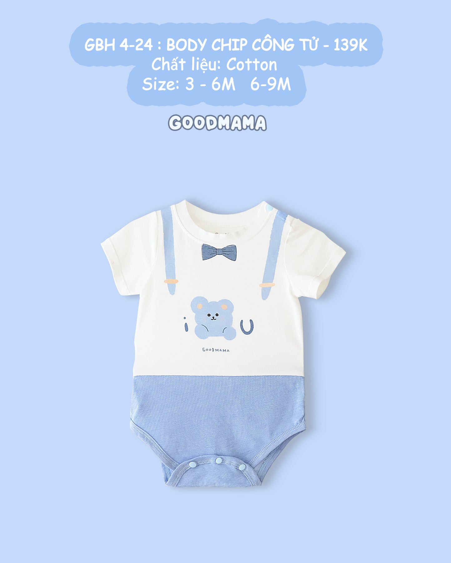 GBH4-24 Body Chip Công Tử Goodmama Chất Liệu Cotton