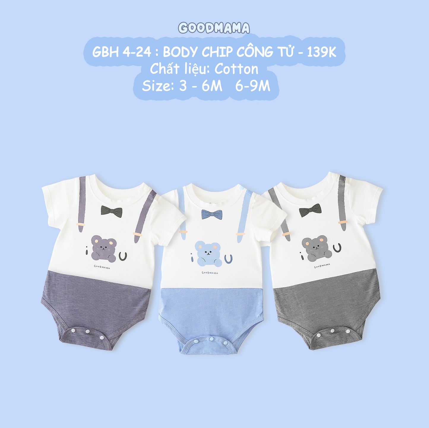 GBH4-24 Body Chip Công Tử Goodmama Chất Liệu Cotton