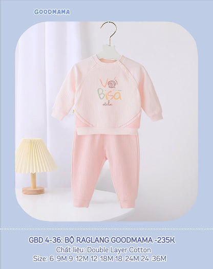 GBD4-36 Bộ Raglan Goodmama Chất Liệu Double Layer Cotton