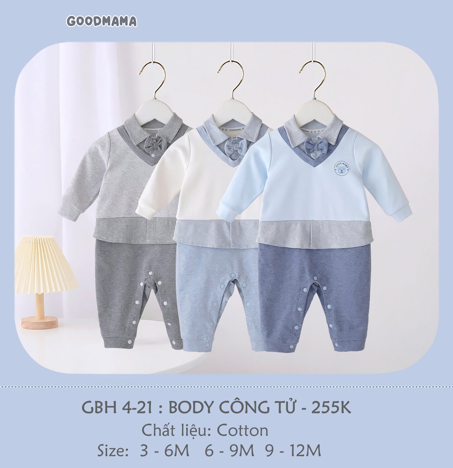 GBH4-21 Body Công Tử Goodmama Chất Liệu Cotton