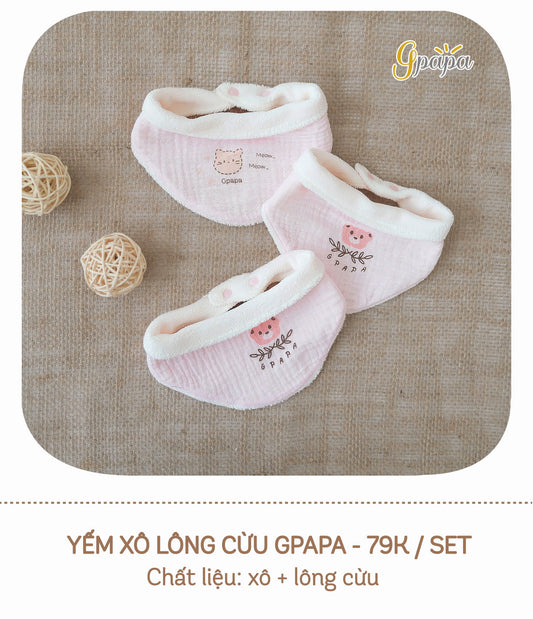 Yếm Xô Lông Cừu Gpapa Set 3 Cái