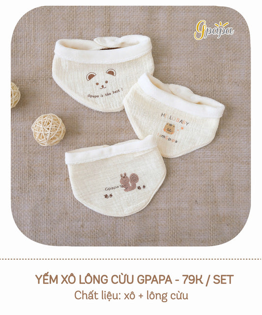 Yếm Xô Lông Cừu Gpapa Set 3 Cái