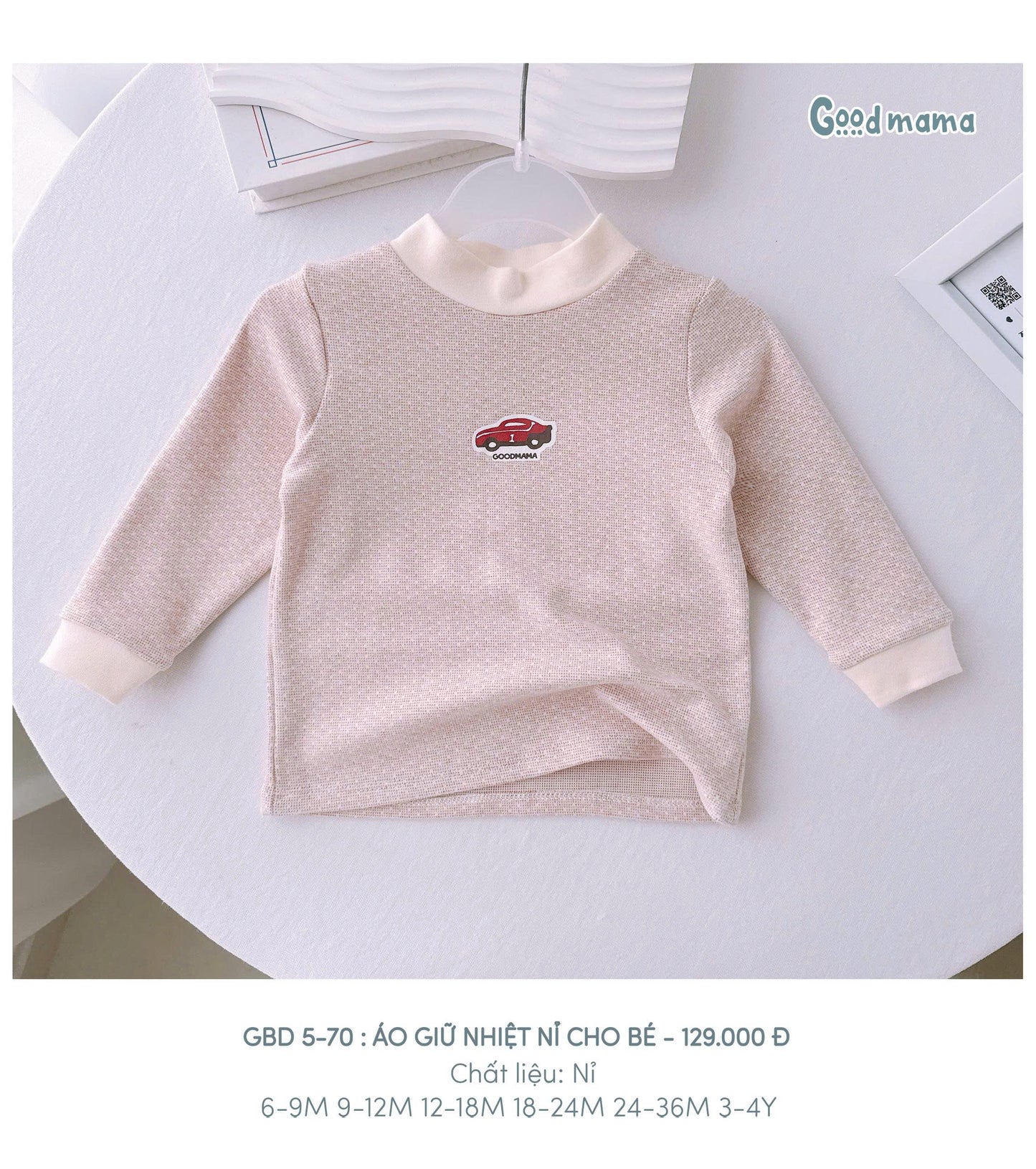 GBD 5 - 70: ÁO GIỮ NHIỆT NỈ CHO BÉ