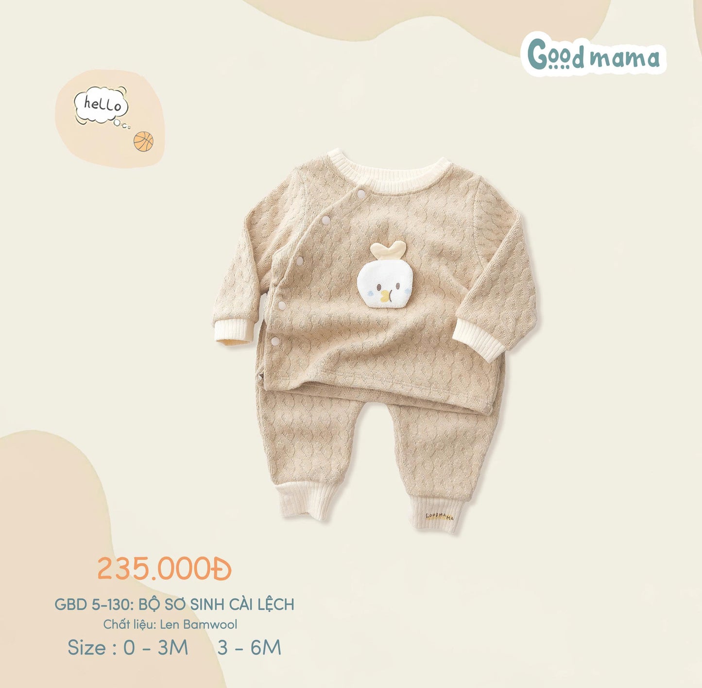 GBD 5 - 130: BỘ SƠ SINH CÀI LỆCH