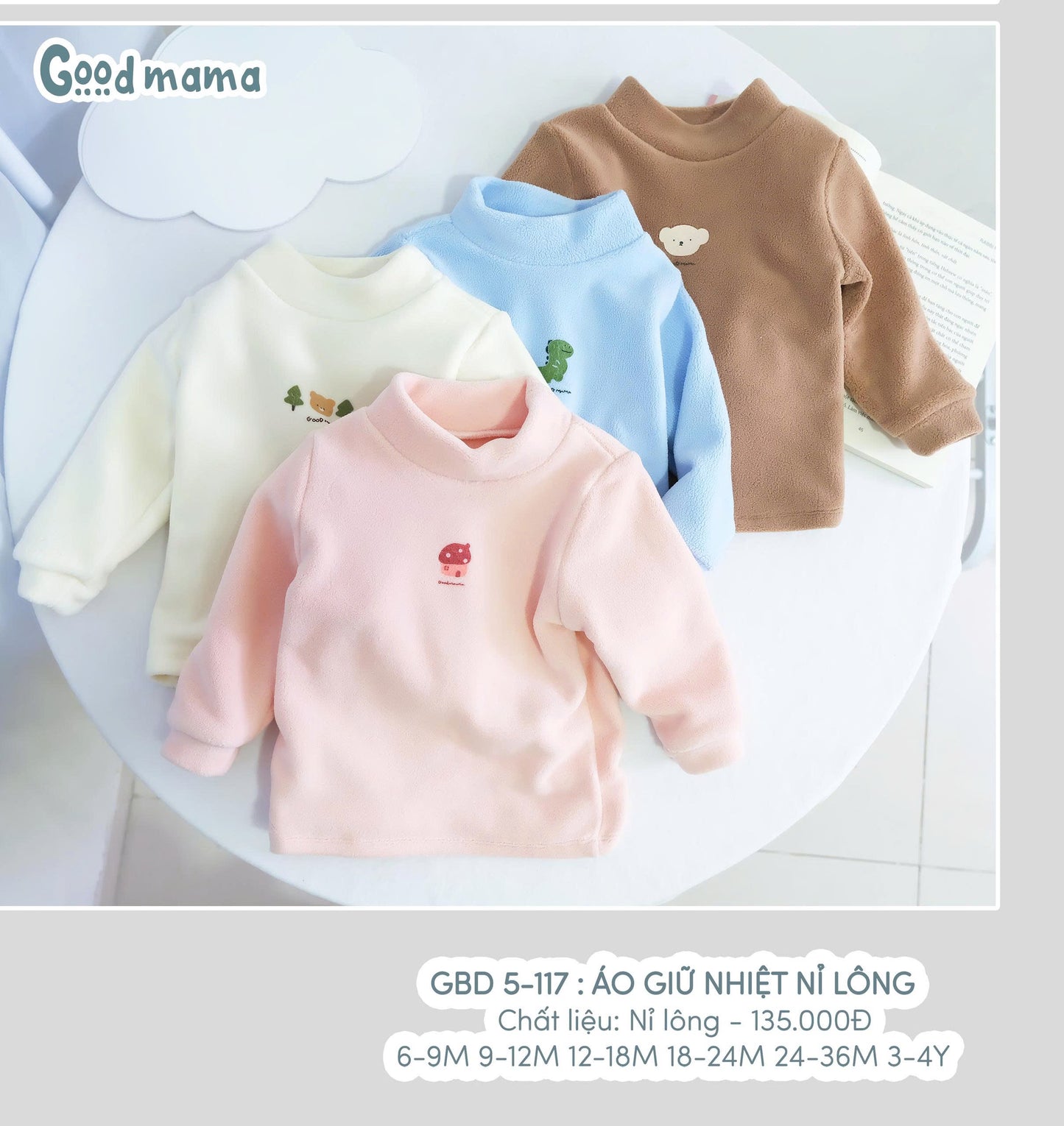 GBD5-117: ÁO GIỮ NHIỆT NỈ LÔNG