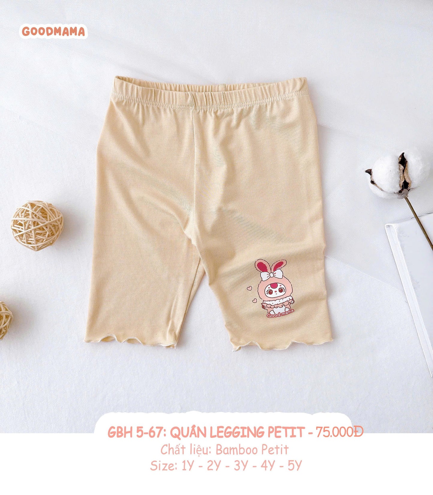 GBH5-67 – Quần Legging Petit Mềm Mát Cho Bé Gái