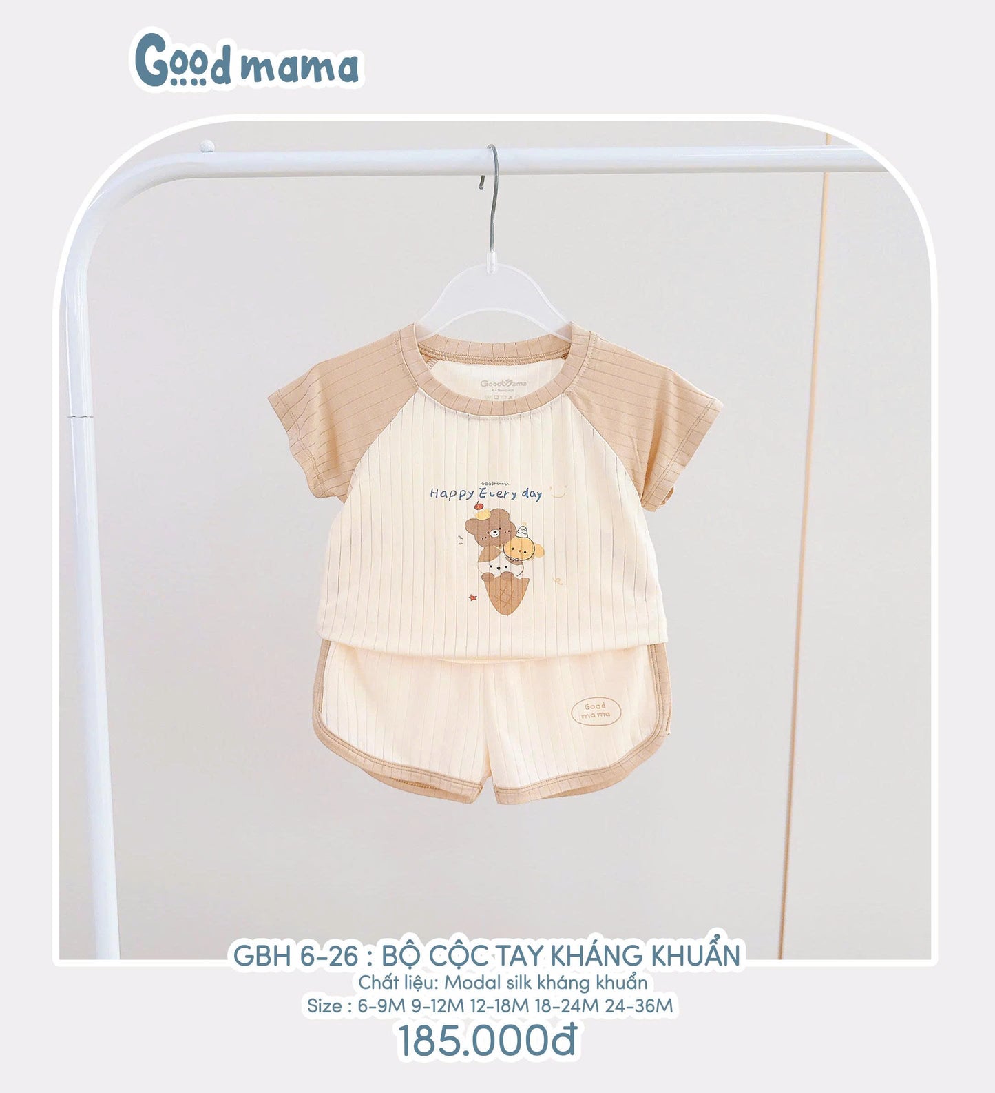 GBH6-26 BỘ CỘC TAY MODAL SILK KHÁNG KHUẨN