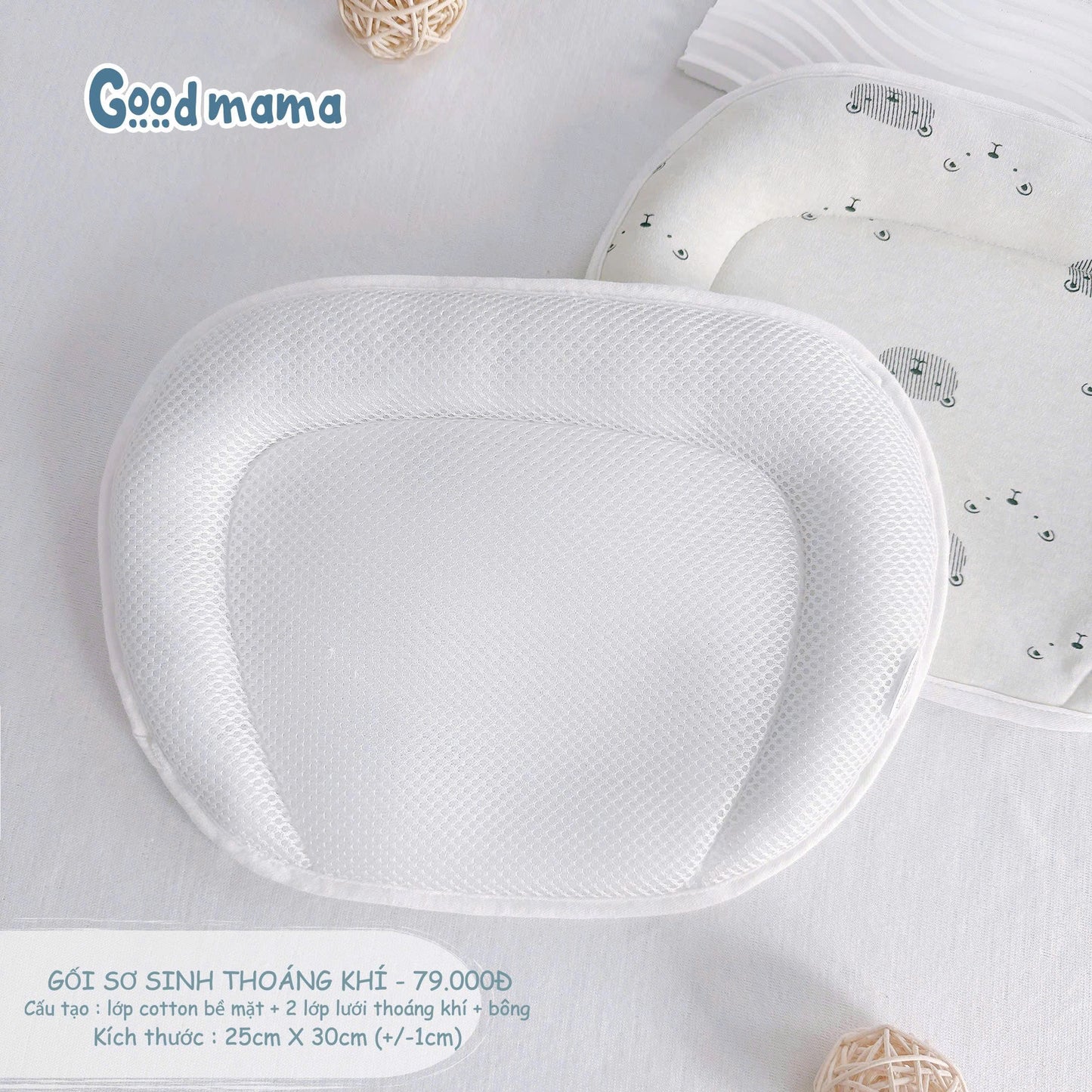 GỐI SƠ SINH THOÁNG KHÍ