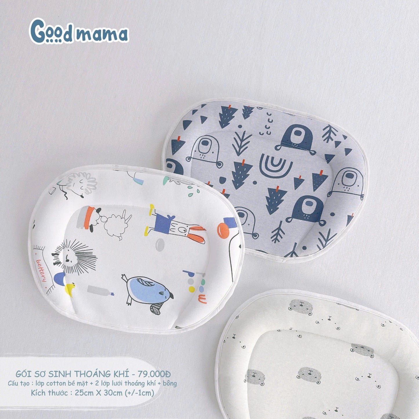 GỐI SƠ SINH THOÁNG KHÍ
