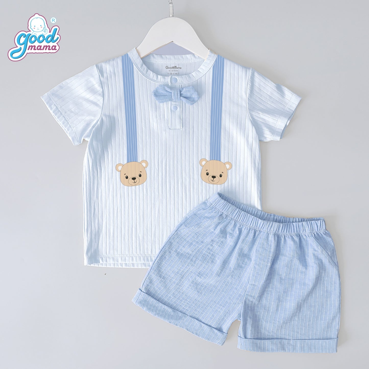 GBH3-03: Bộ Quần Áo Công Tử Cho Bé Trai Goodmama chất liệu Cotton + Modal