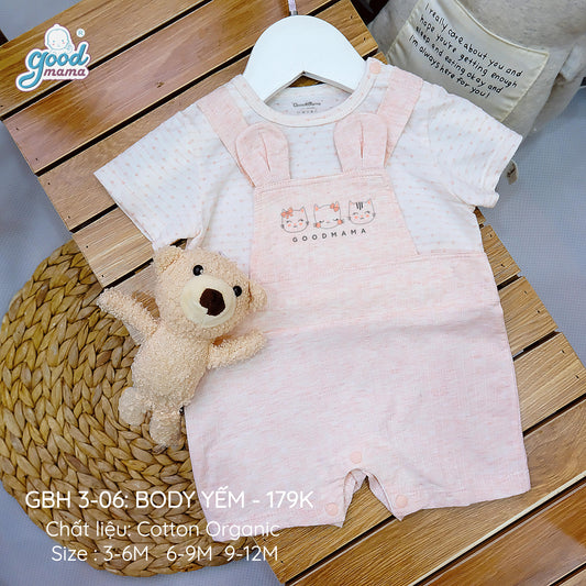 GBH3-06: Bodysuit cho bé sơ sinh xuân hè Goodmama chất liệu Cotton Organic